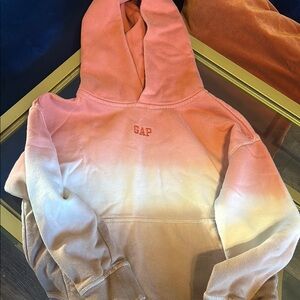 GAP Orange and White Ombre Hoodie